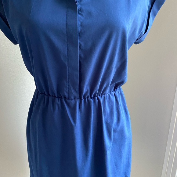 Navy Blue Collared Shirt Dress Size Medium - Picture 4 of 5